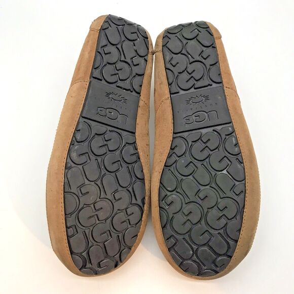 UGG Ascot 5775 Chestnut Moccasin Men's 12 Driving Loafer Suede Shearling Slipper - Picture 10 of 13